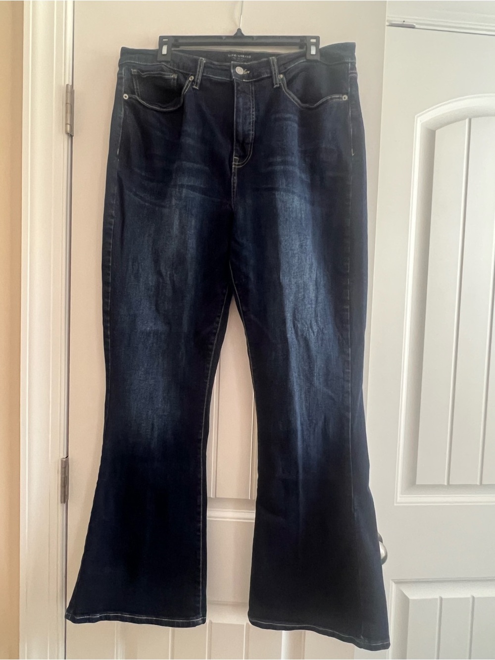 Lucky Brand Stevie High Rise Flare Jeans Women's Dark Wash Stretch Denim Size 16